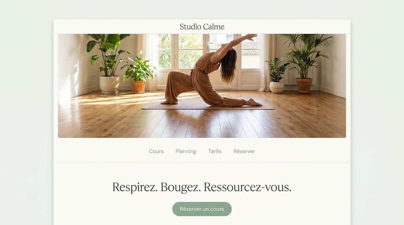 Site web Studio Calme — Yoga & bien-être à Aix-en-Provence